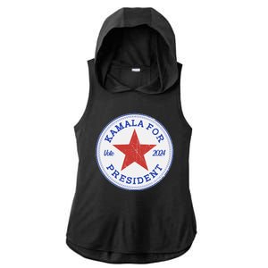 Vote 2024 Kamala For President Sneaker Logo Ladies PosiCharge Tri-Blend Wicking Draft Hoodie Tank