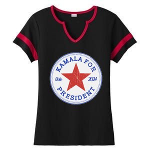 Vote 2024 Kamala For President Sneaker Logo Ladies Halftime Notch Neck Tee