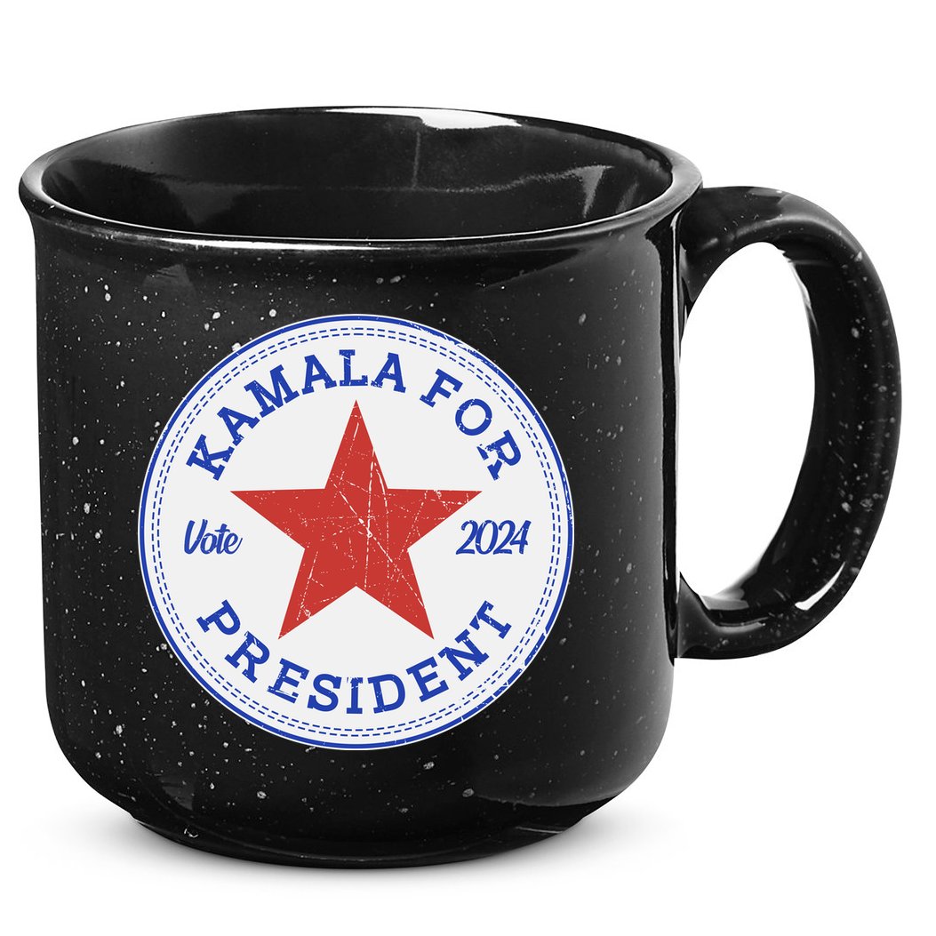 Vote 2024 Kamala For President Sneaker Logo 15oz Campfire Ceramic Mug