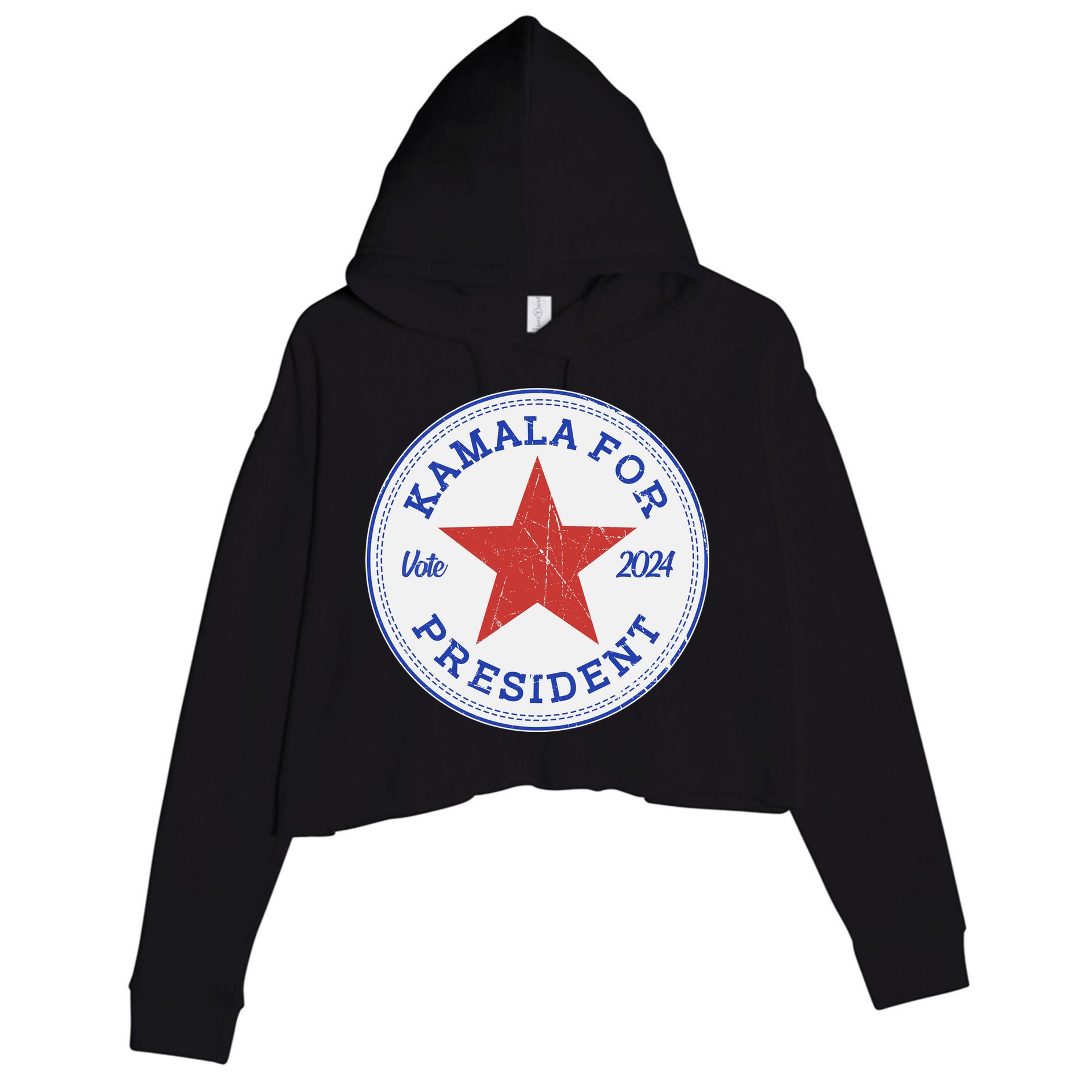 Vote 2024 Kamala For President Sneaker Logo Crop Fleece Hoodie
