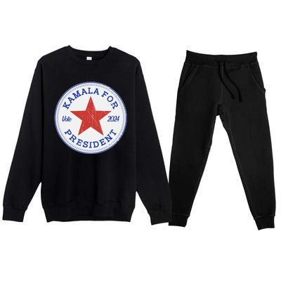 Vote 2024 Kamala For President Sneaker Logo Premium Crewneck Sweatsuit Set