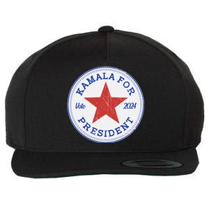 Vote 2024 Kamala For President Sneaker Logo Wool Snapback Cap