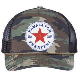 Vote 2024 Kamala For President Sneaker Logo Retro Rope Trucker Hat Cap