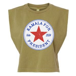 Vote 2024 Kamala For President Sneaker Logo Garment-Dyed Women's Muscle Tee