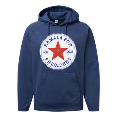 Vote 2024 Kamala For President Sneaker Logo Performance Fleece Hoodie