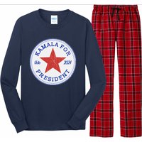 Vote 2024 Kamala For President Sneaker Logo Long Sleeve Pajama Set