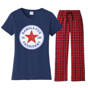 Vote 2024 Kamala For President Sneaker Logo Women's Flannel Pajama Set