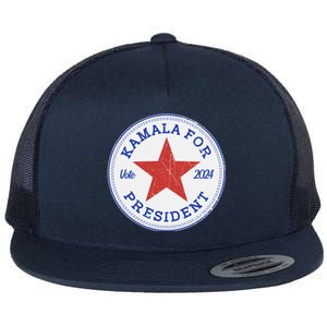 Vote 2024 Kamala For President Sneaker Logo Flat Bill Trucker Hat