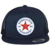 Vote 2024 Kamala For President Sneaker Logo Flat Bill Trucker Hat