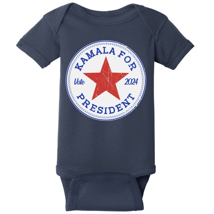 Vote 2024 Kamala For President Sneaker Logo Baby Bodysuit