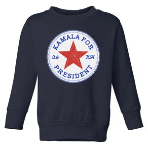 Vote 2024 Kamala For President Sneaker Logo Toddler Sweatshirt