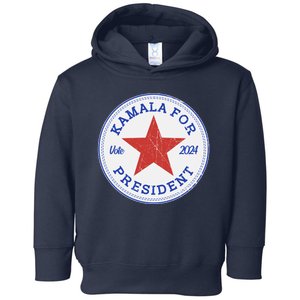 Vote 2024 Kamala For President Sneaker Logo Toddler Hoodie