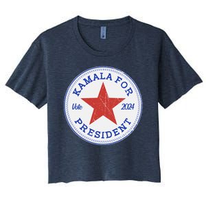 Vote 2024 Kamala For President Sneaker Logo Women's Crop Top Tee