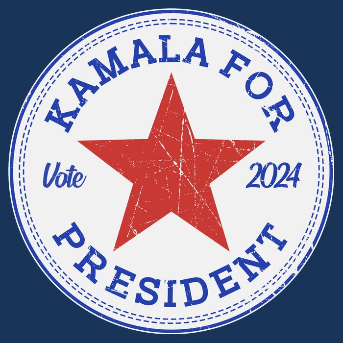 Vote 2024 Kamala For President Sneaker Logo Women's V-Neck T-Shirt