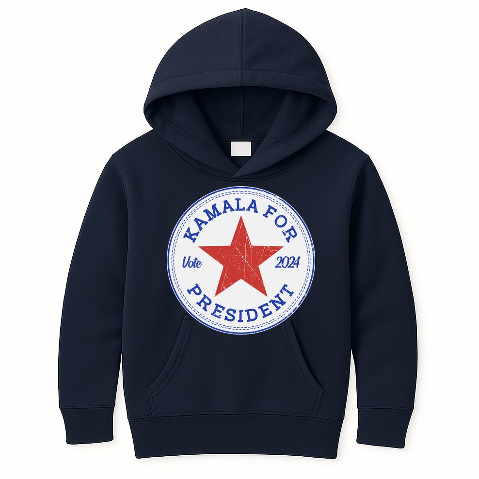 Vote 2024 Kamala For President Sneaker Logo Kids Hoodie