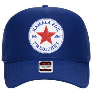 Vote 2024 Kamala For President Sneaker Logo High Crown Mesh Back Trucker Hat