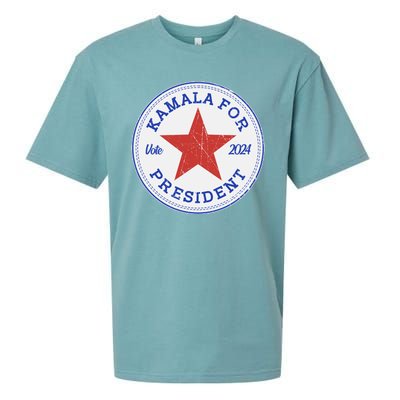 Vote 2024 Kamala For President Sneaker Logo Sueded Cloud Jersey T-Shirt