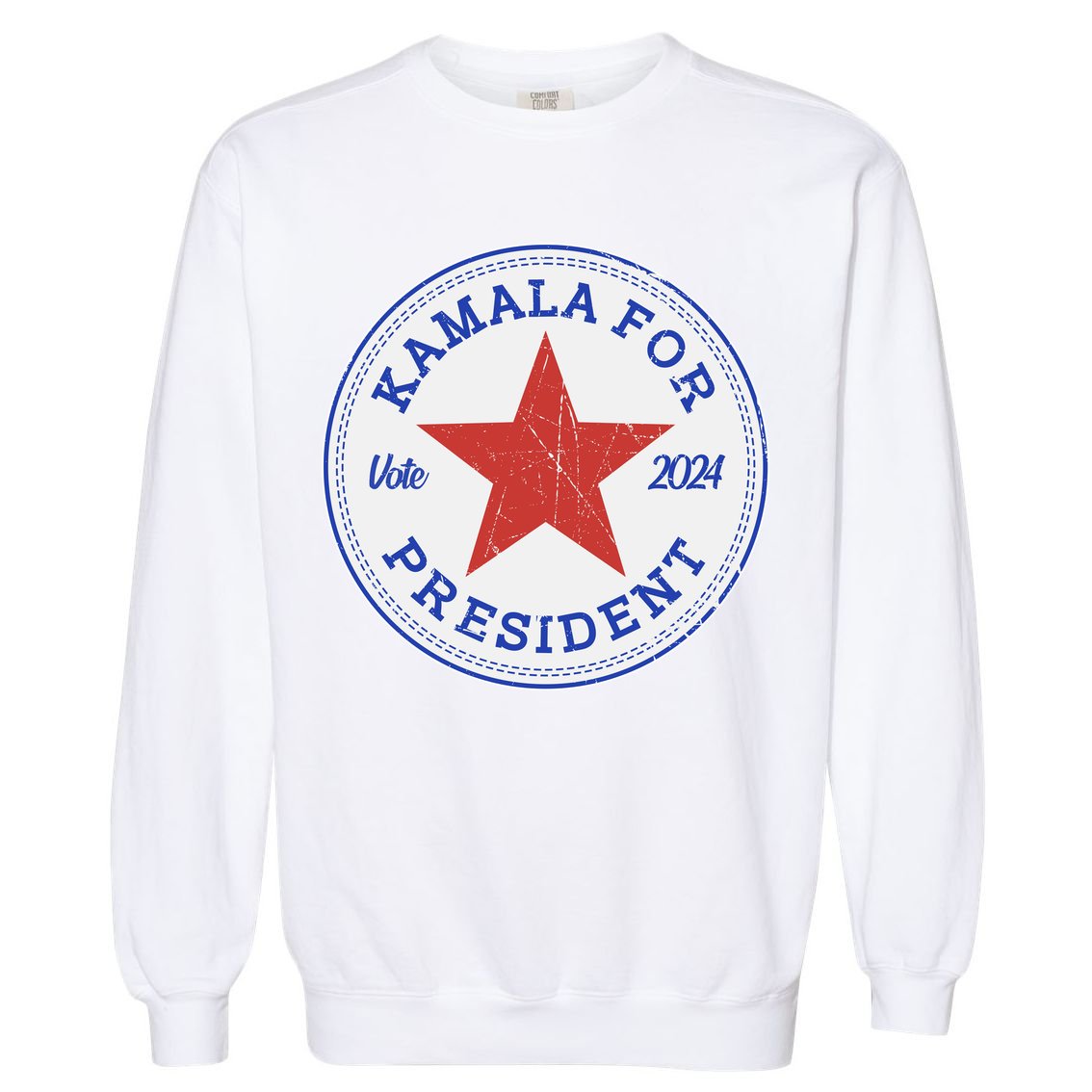 Vote 2024 Kamala For President Sneaker Logo Garment-Dyed Sweatshirt