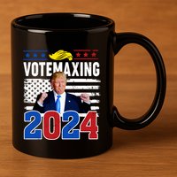 Votemaxing 2024 Looksmaxxing Funny 11oz C Handle Ceramic Mug