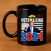 Votemaxing 2024 Looksmaxxing Funny 11oz C Handle Ceramic Mug