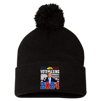 Votemaxing 2024 Looksmaxxing Funny Pom Pom 12in Knit Beanie