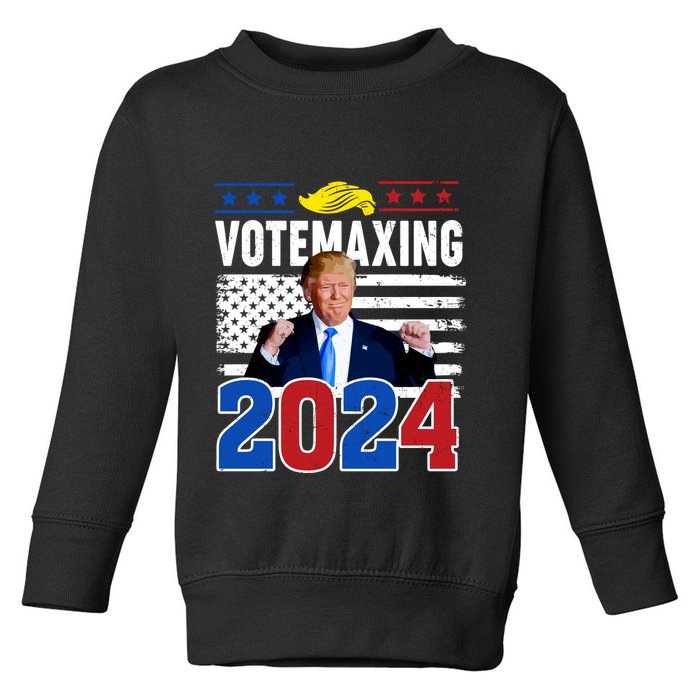 Votemaxing 2024 Looksmaxxing Funny Toddler Sweatshirt