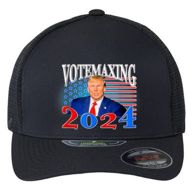 Votemaxing 2024 Looksmax Funny Flexfit Unipanel Trucker Cap