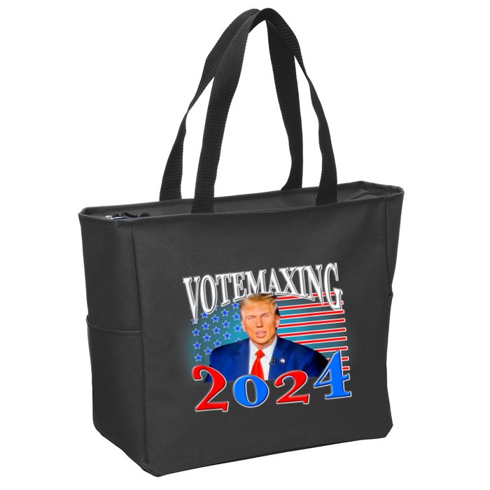 Votemaxing 2024 Looksmax Funny Zip Tote Bag