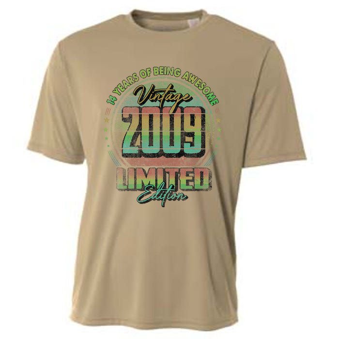 Vintage 2009 Limited Edition Funny 14 Year Old 14th Birthday Cooling Performance Crew T-Shirt