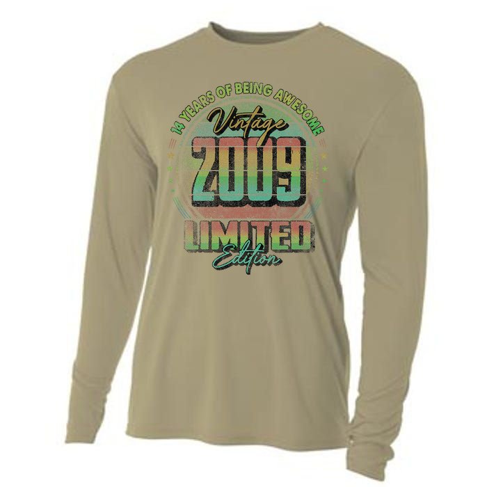 Vintage 2009 Limited Edition Funny 14 Year Old 14th Birthday Cooling Performance Long Sleeve Crew