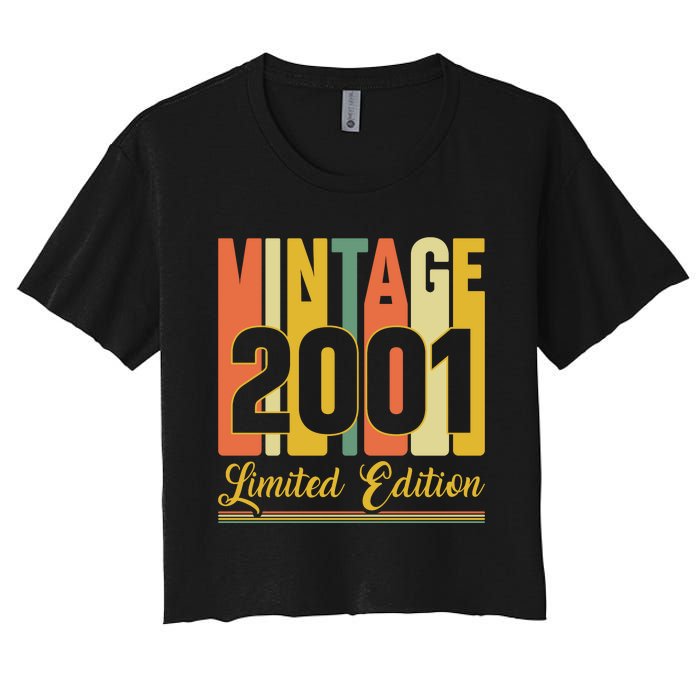 Vintage 2001 Limited Edition 21st Birthday Celebration Women's Crop Top Tee