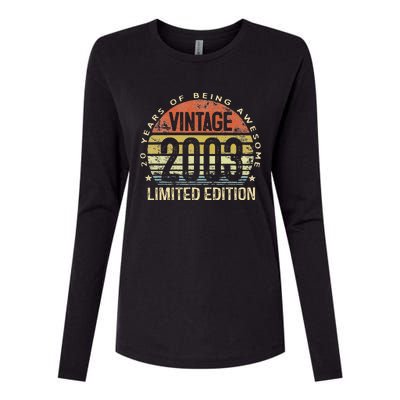 Vintage 2003 Limited Edition 20 Year Old Gifts 20th Birthday Womens Cotton Relaxed Long Sleeve T-Shirt