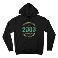 Vintage 2003 Limited Edition 20th Birthday 20 Year Old  Hoodie