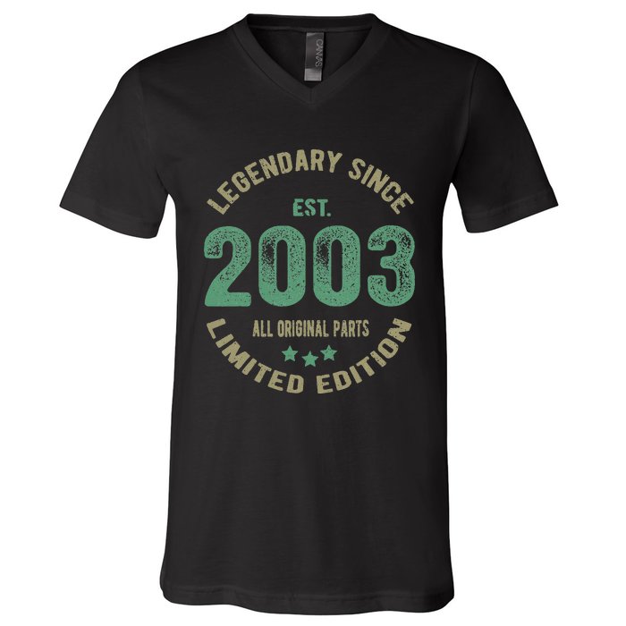 Vintage 2003 Limited Edition 20th Birthday 20 Year Old  V-Neck T-Shirt