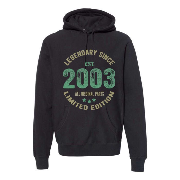 Vintage 2003 Limited Edition 20th Birthday 20 Year Old  Premium Hoodie