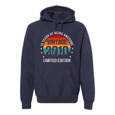 Vintage 2010 Limited Edition 13 Year Old Gifts 13th Birthday Premium Hoodie