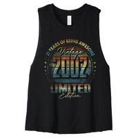 Vintage 2002 Limited Edition 21 Year Old 21st Birthday Women's Racerback Cropped Tank