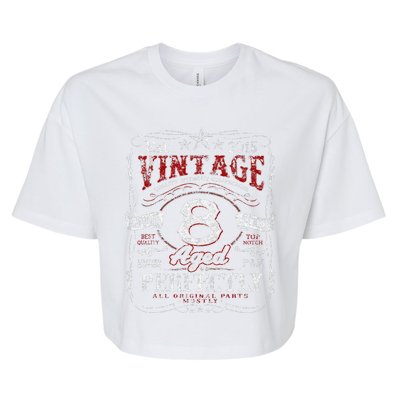 Vintage 2015 Limited Edition 8 Year Old 8th Birthdays Cute Bella+Canvas Jersey Crop Tee