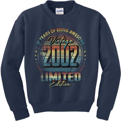 Vintage 2002 Limited Edition 21 Year Old 21st Birthday Love Kids Sweatshirt