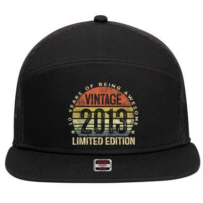 Vintage 2013 Limited Edition 10 Year Old Gifts 10th Birthday 7 Panel Mesh Trucker Snapback Hat