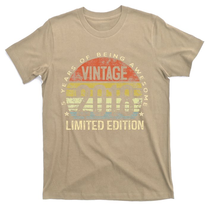 Vintage 2018 Limited Edition 5 Year Old Gifts 5th Birthday T-Shirt