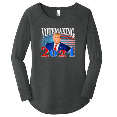 Votemaxing 2024 Looksmax Funny Women's Perfect Tri Tunic Long Sleeve Shirt