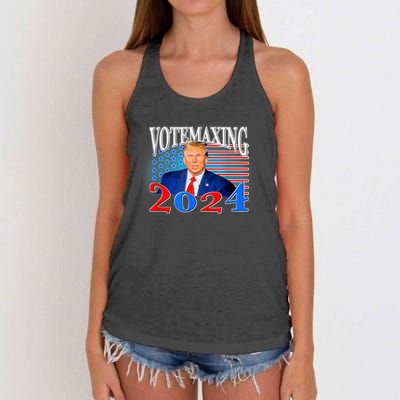 Votemaxing 2024 Looksmax Funny Women's Knotted Racerback Tank