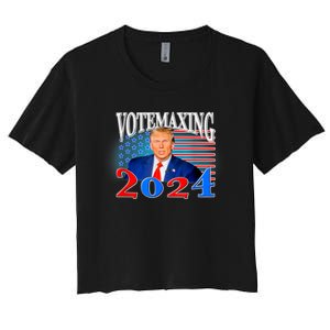 Votemaxing 2024 Looksmax Funny Women's Crop Top Tee