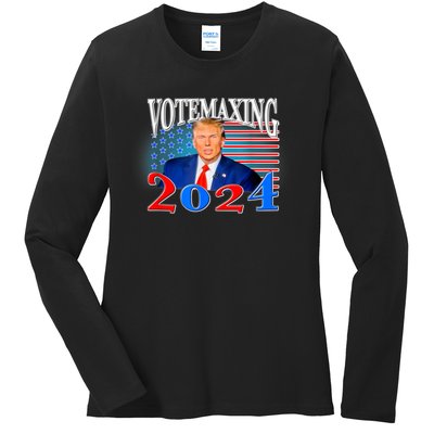 Votemaxing 2024 Looksmax Funny Ladies Long Sleeve Shirt