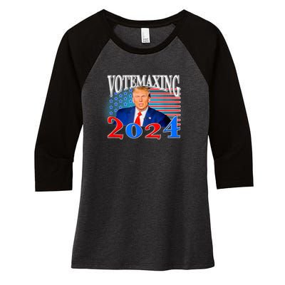 Votemaxing 2024 Looksmax Funny Women's Tri-Blend 3/4-Sleeve Raglan Shirt