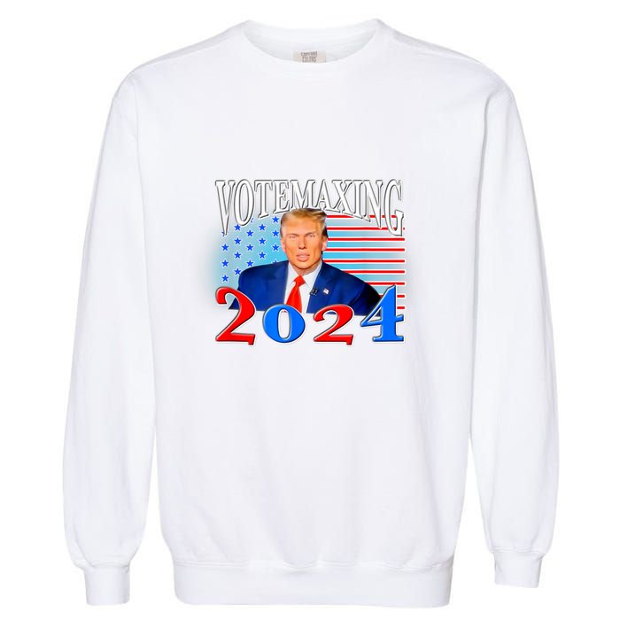 Votemaxing 2024 Looksmax Funny Garment-Dyed Sweatshirt