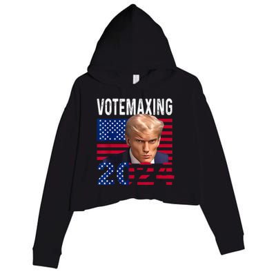 Votemaxing 2024 Looksmaxxing Funny Crop Fleece Hoodie