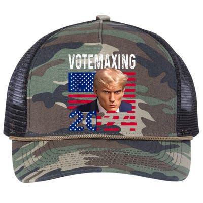 Votemaxing 2024 Looksmaxxing Funny Retro Rope Trucker Hat Cap