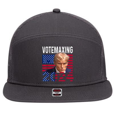 Votemaxing 2024 Looksmaxxing Funny 7 Panel Mesh Trucker Snapback Hat